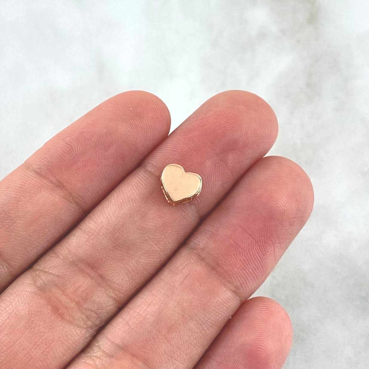 Herraje Corazón 0.6gr / 0.6cm / Liso Oro Rosa 18K *