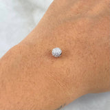 Herraje Bola de Fuego 0.65gr / 6mm Circones Blancos Oro Blanco 18K *