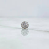 Herraje Bola de Fuego 0.65gr / 6mm Circones Blancos Oro Blanco 18K *
