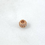 Herraje Bola de Fuego Tres Carriles 0.55gr / 6mm Circones Blancos Oro Rosa 18K *