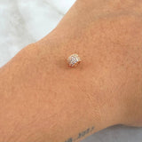 Herraje Bola de Fuego Tres Carriles 0.55gr / 6mm Circones Blancos Oro Rosa 18K *