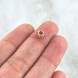Herraje Bola de Fuego Tres Carriles 0.55gr / 6mm Circones Blancos Oro Rosa 18K *