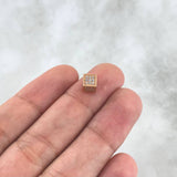 Herraje Cubo 0.8gr / 0.5cm / Circones Blancos Oro Rosa 18K *