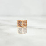 Herraje Cubo 0.8gr / 0.5cm / Circones Blancos Oro Rosa 18K *