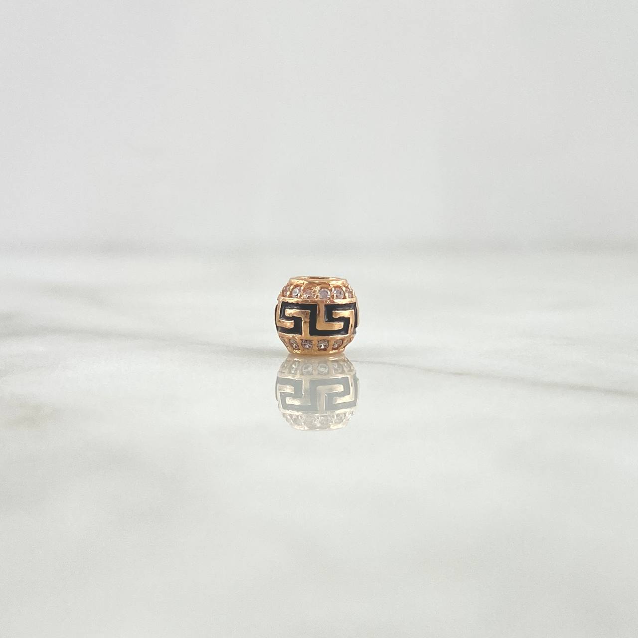 Herraje Bola de Fuego Tribal 1gr / 7mm Circones Blancos Oro Rosa 18K *