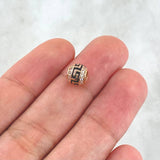 Herraje Bola de Fuego Tribal 1gr / 7mm Circones Blancos Oro Rosa 18K *