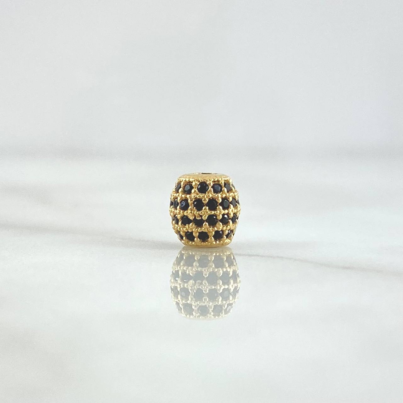 Herraje Barril de Fuego 0.9gr / 0.7cm / Circones Negros Oro Amarillo 18K *