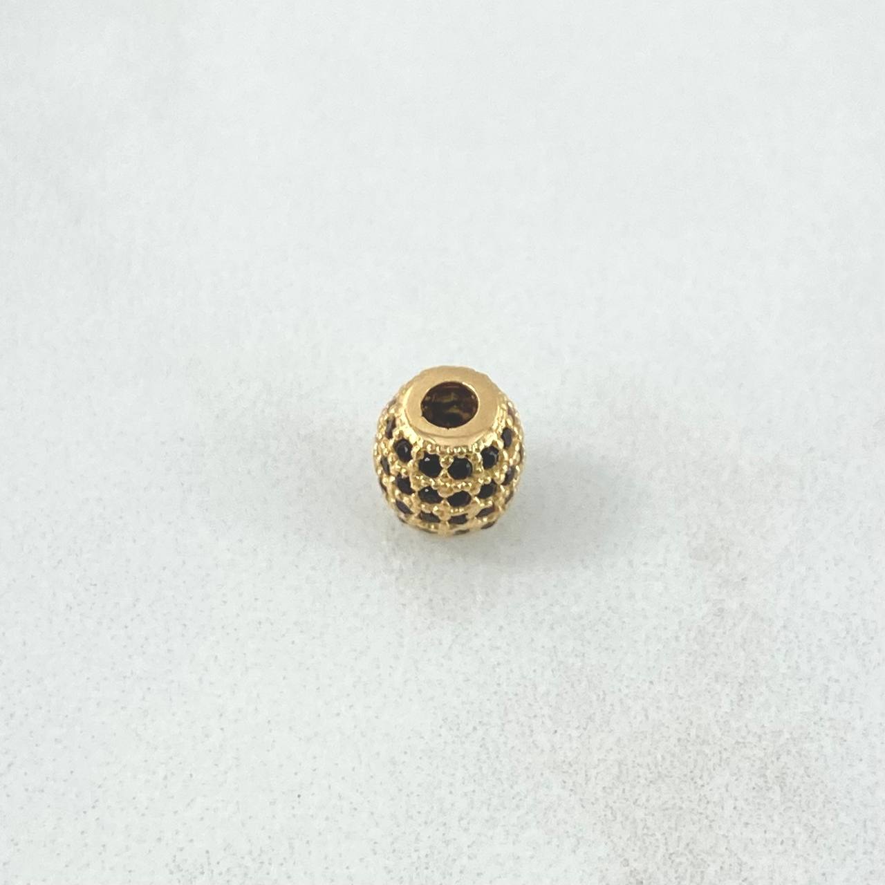 Herraje Barril de Fuego 0.9gr / 0.7cm / Circones Negros Oro Amarillo 18K *