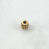 Herraje Barril de Fuego 0.9gr / 0.7cm / Circones Negros Oro Amarillo 18K *