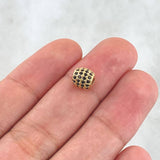Herraje Barril de Fuego 0.9gr / 0.7cm / Circones Negros Oro Amarillo 18K *