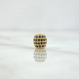 Herraje Barril de Fuego 0.9gr / 0.7cm / Circones Negros Oro Amarillo 18K *