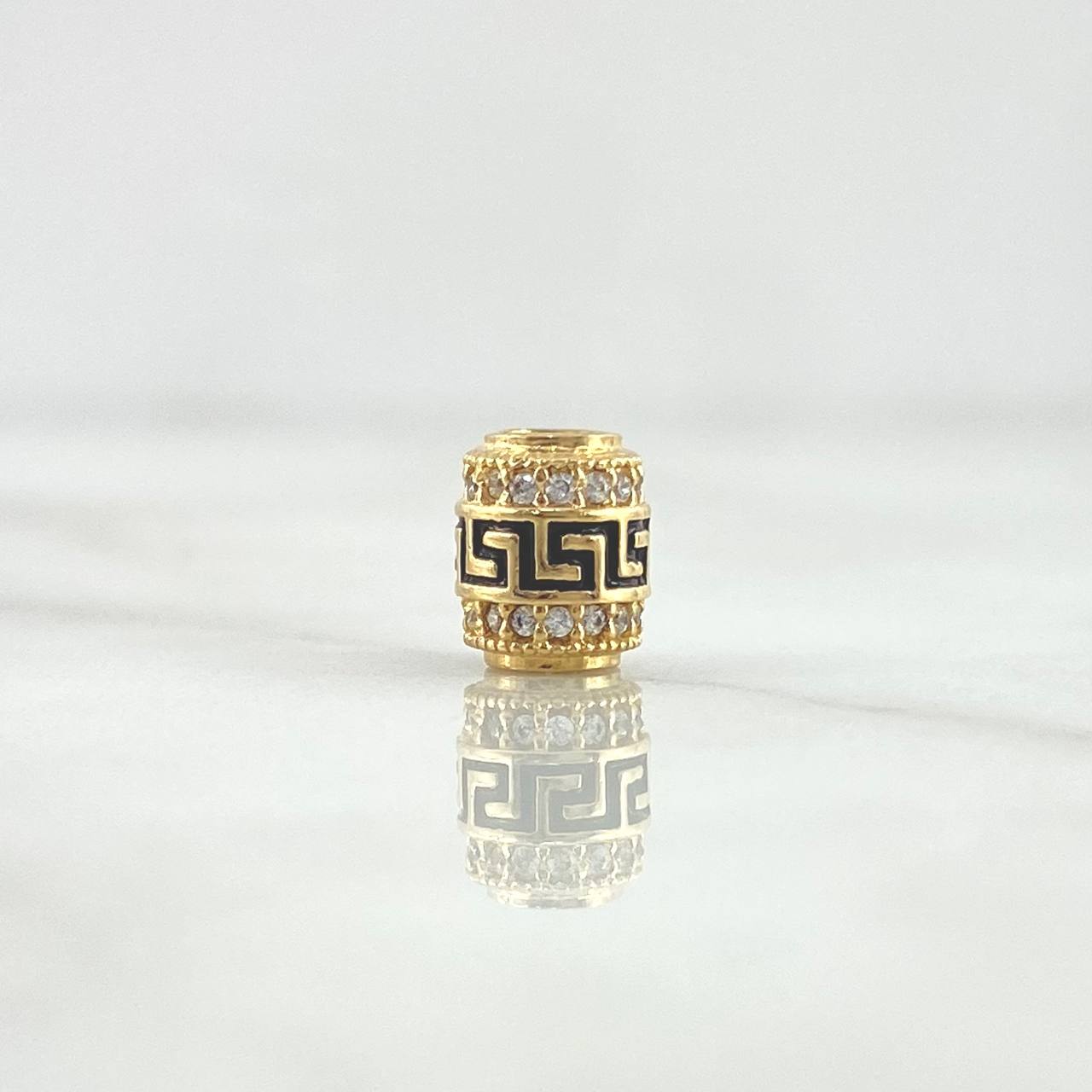 Herraje Barril Tribal 1.3gr / 0.8cm / Circones Blancos Oro Amarillo 18K *