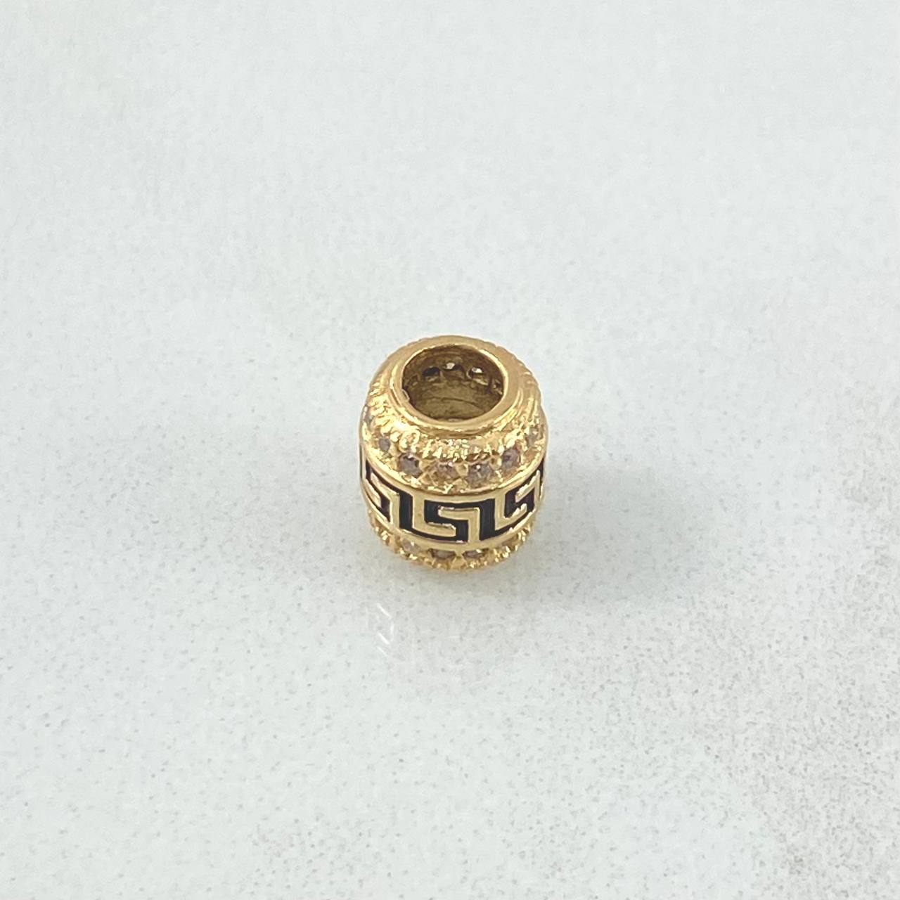 Herraje Barril Tribal 1.3gr / 0.8cm / Circones Blancos Oro Amarillo 18K *