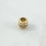 Herraje Barril Tribal 1.3gr / 0.8cm / Circones Blancos Oro Amarillo 18K *