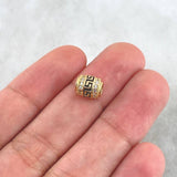 Herraje Barril Tribal 1.3gr / 0.8cm / Circones Blancos Oro Amarillo 18K *