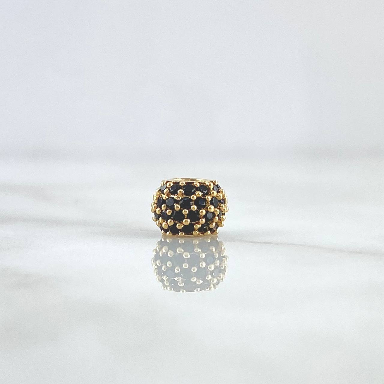 Herraje Bola de Fuego 0.9gr / 8mm Circones Negros Oro Amarillo 18K *