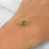 Herraje Bola de Fuego 0.9gr / 8mm Circones Negros Oro Amarillo 18K *