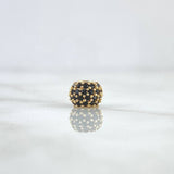 Herraje Bola de Fuego 0.9gr / 8mm Circones Negros Oro Amarillo 18K *