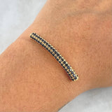 Herraje Tubular Curvo 3.6gr / 3.8cm / Circones Negros Oro Amarillo 18K