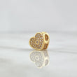 Herraje Corazón Punto 1.55gr / 0.8cm / Circones Blancos Oro Amarillo 18K