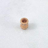 Herraje Barril Tribal 1.45gr / 0.8cm / Circones Blancos Oro Rosa 18K