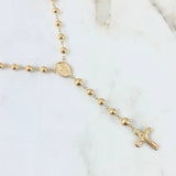 Rosario Virgen Milagrosa 12.8gr / 60cm / 5mm - 6mm Bolas Lisas - Cruz Cristo Oro Amarillo 18K *