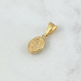 Dije Virgen Milagrosa Ovalada 0.4gr / 1.8mm Bordeada Oro Amarillo 18K ©