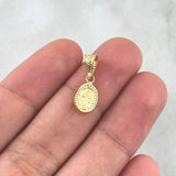 Dije Virgen Milagrosa Ovalada 0.4gr / 1.8mm Bordeada Oro Amarillo 18K ©