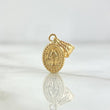Dije Virgen Milagrosa Ovalada 0.4gr / 1.8mm Bordeada Oro Amarillo 18K ©