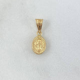 Dije Virgen Milagrosa Ovalada 0.4gr / 1.8mm Bordeada Oro Amarillo 18K ©