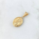Dije Virgen Guadalupe Ovalada 0.8gr / 2.2mm Troquelada - Cargador Liso Oro Amarillo 18K ©