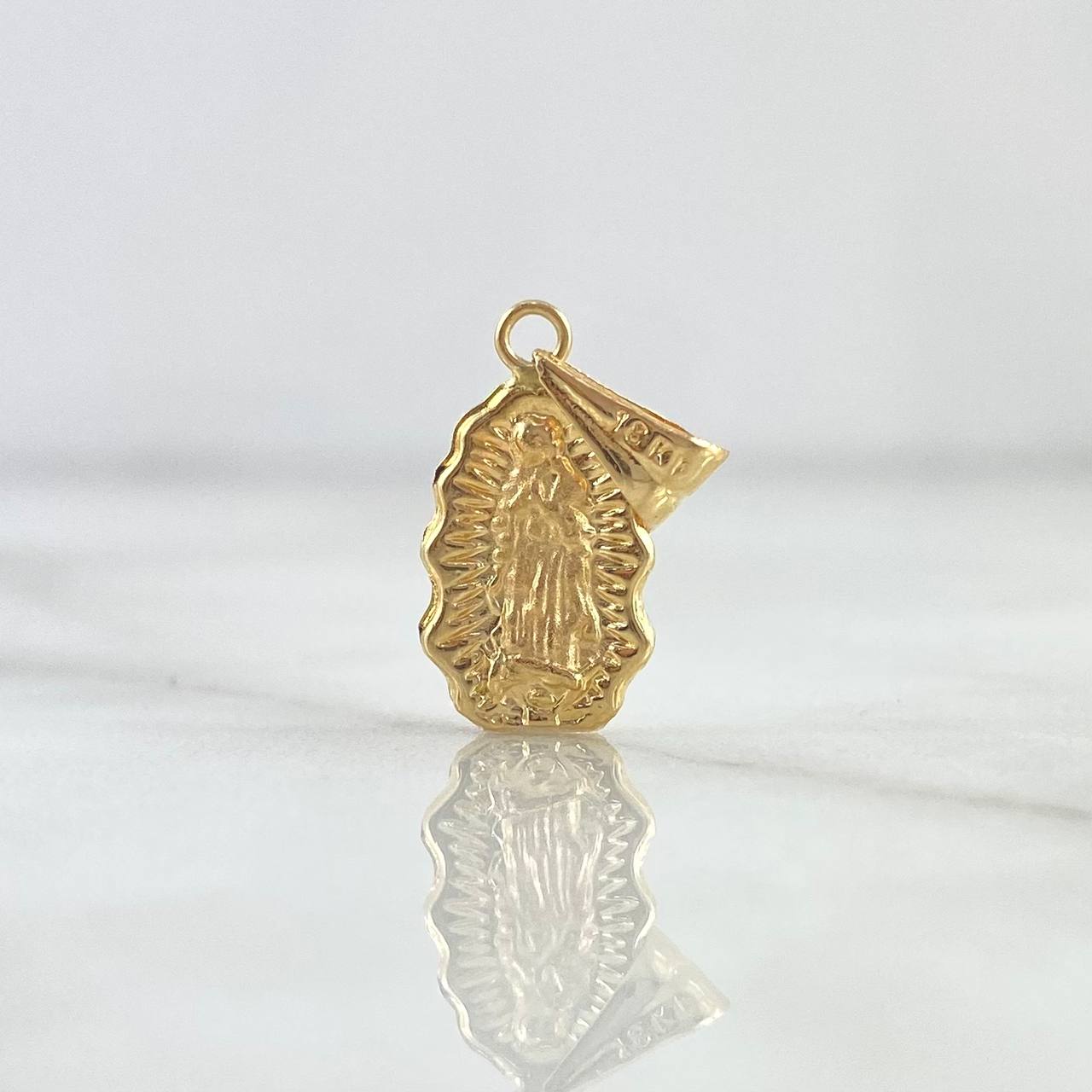 Dije Virgen Guadalupe Silueta 0.65gr / 2mm Mate - Liso Oro Amarillo 18K ©