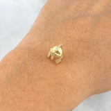 Herraje Casco de Espartano 1.5gr / 1cm / Circones Blancos Oro Amarillo 18K