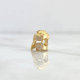 Herraje Casco de Espartano 1.5gr / 1cm / Circones Blancos Oro Amarillo 18K