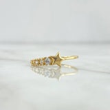 Anillo Estela Estrella 1.45gr / T5 / Circones Blancos Oro Amarillo 18K