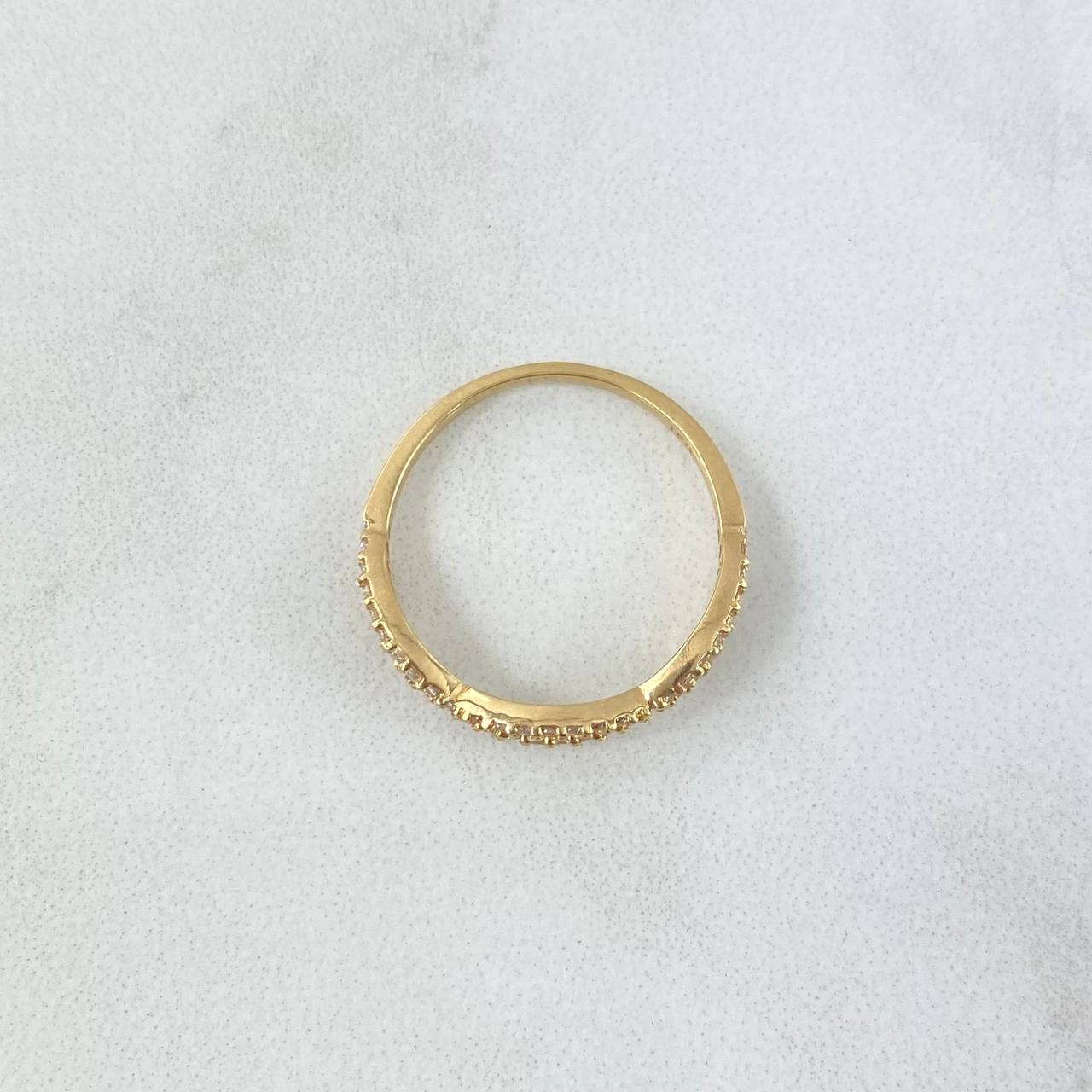 Anillo Infinito Triple 1.75gr / T6 1/4 / Circones Blancos Oro Amarillo 18K