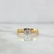 Anillo Solitario Churumbela Corazones 1.55gr / T6 / Circones Blancos Oro Amarillo 18K
