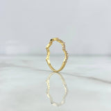 Anillo Olas en Zig Zag 1.55gr / T7 / Circones Blancos Oro Amarillo 18K