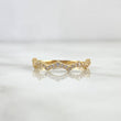 Anillo Olas en Zig Zag 1.55gr / T7 / Circones Blancos Oro Amarillo 18K