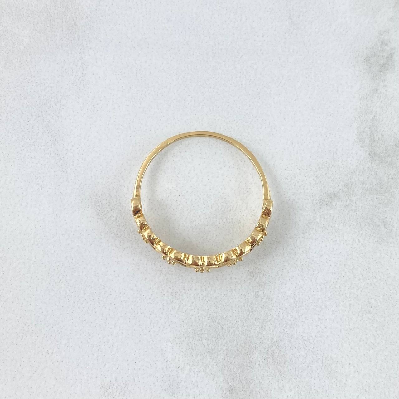 Anillo Linea de Corazones Chispa 1.65gr / T4 3/4 / Circones Blancos Oro Amarillo 18K