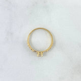 Anillo Solitario Cubiculado 1.75gr / T5 3/4 / Circones Blancos Oro Amarillo 18K