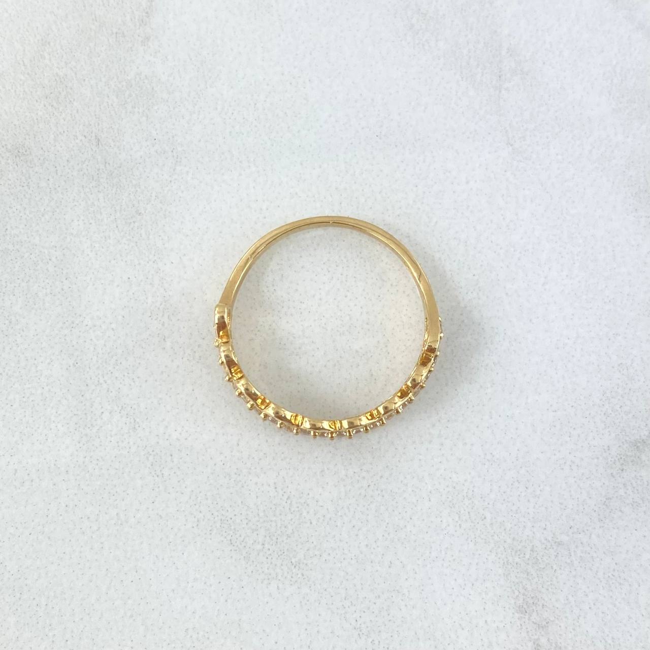 Anillo Media Churumbela Corazones 1.9gr / T5 1/4 / Circones Blancos Oro Amarillo 18K ©