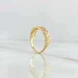 Anillo Media Churumbela Corazones 1.9gr / T5 1/4 / Circones Blancos Oro Amarillo 18K ©