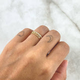 Anillo Media Churumbela Corazones 1.9gr / T5 1/4 / Circones Blancos Oro Amarillo 18K ©