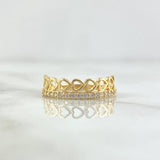 Anillo Media Churumbela Corazones 1.9gr / T5 1/4 / Circones Blancos Oro Amarillo 18K ©