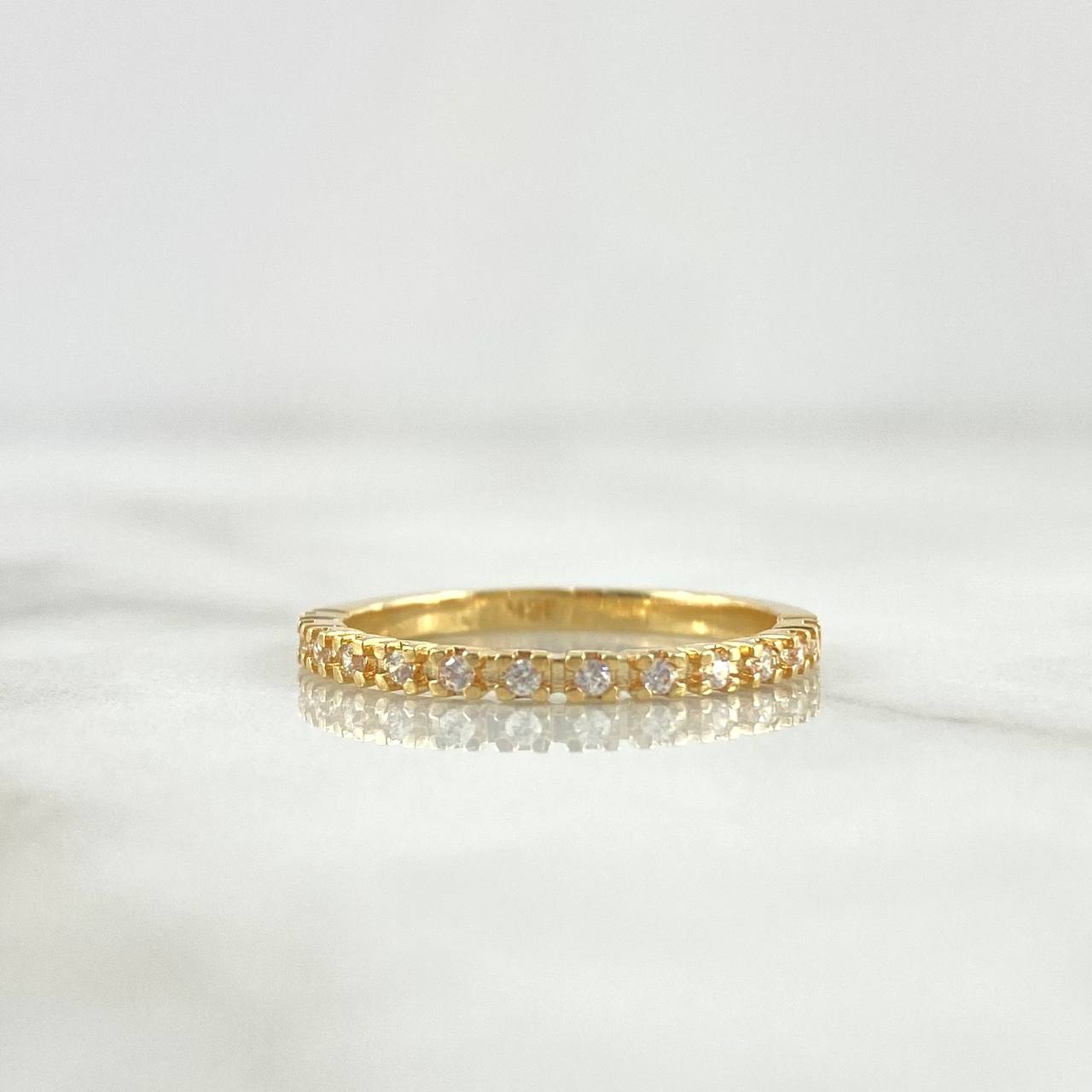 Anillo Media Churumbela 2gr / T7 / Circones Blancos Oro Amarillo 18K ©