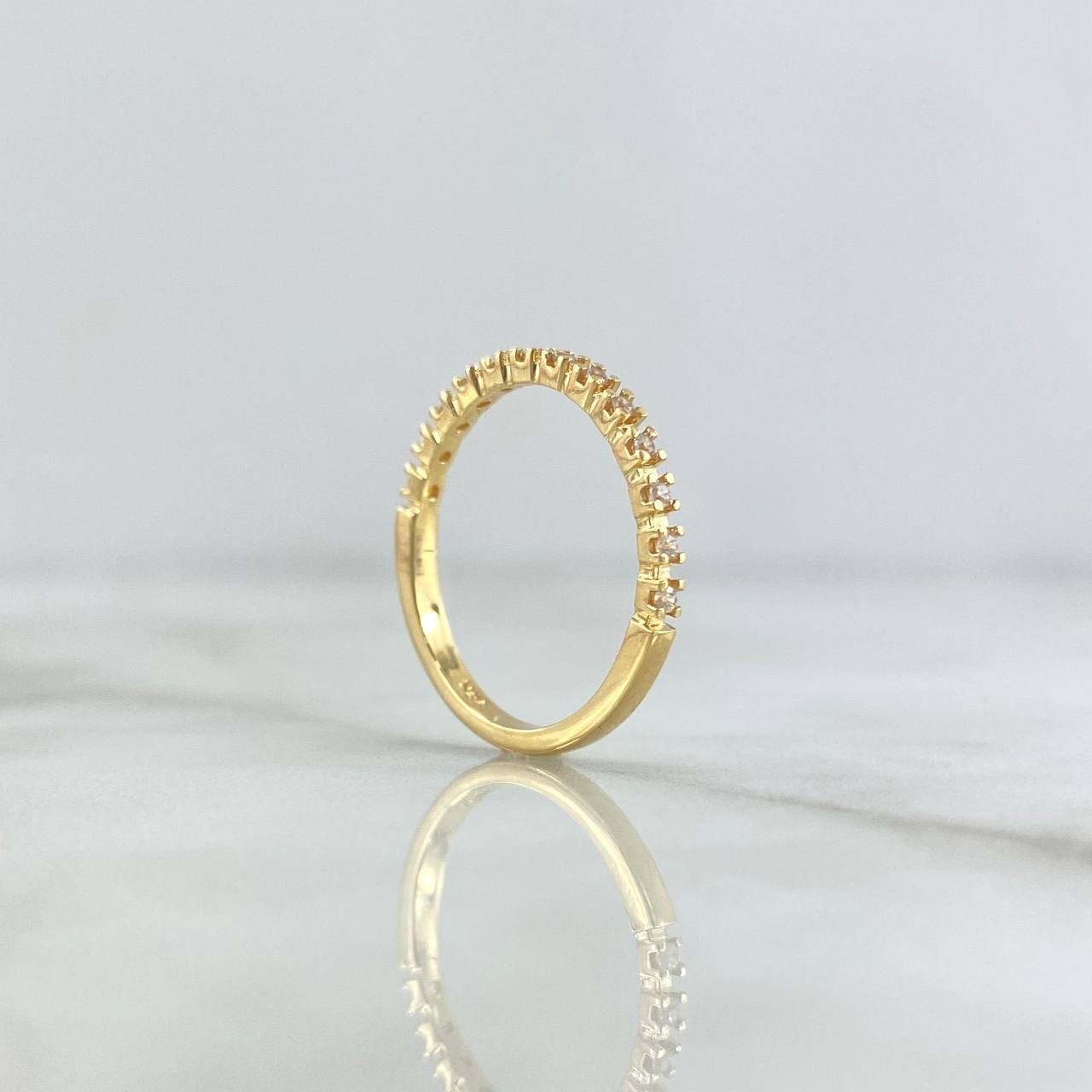 Anillo Media Churumbela 2gr / T7 / Circones Blancos Oro Amarillo 18K ©