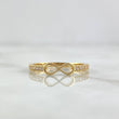 Anillo Infinito Lineal 1.7gr / T6 3/4 / Circones Blancos Oro Amarillo 18K ©