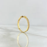 Anillo Infinito Lineal 1.7gr / T6 3/4 / Circones Blancos Oro Amarillo 18K ©