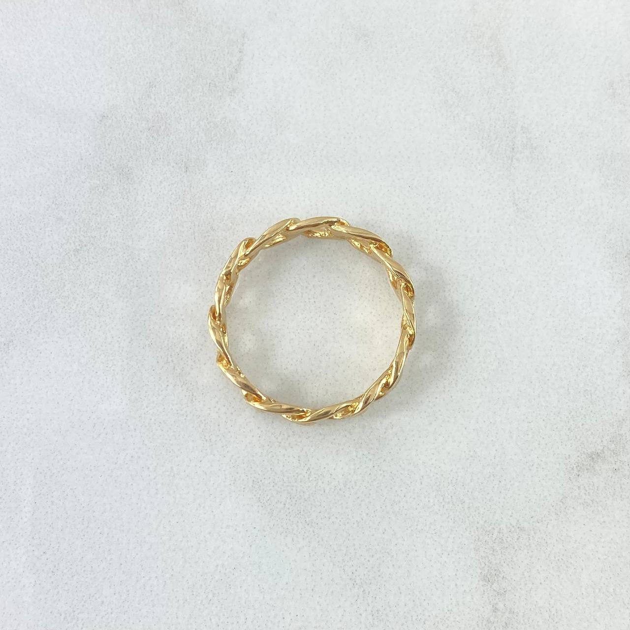 Anillo Cubano 3.3gr / T7 1/2 / Liso Oro Amarillo 18K
